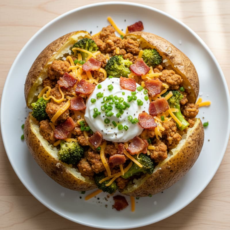 Loaded Baked Potato with Crispy Bacon