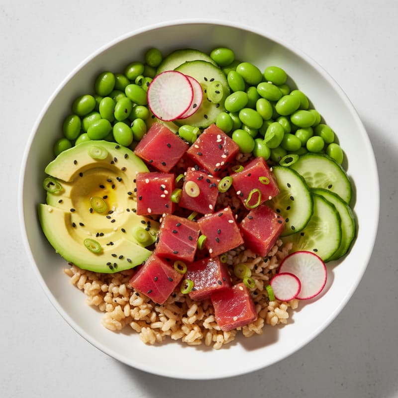 Zesty Sesame-Ginger Tuna Poke Bowl
