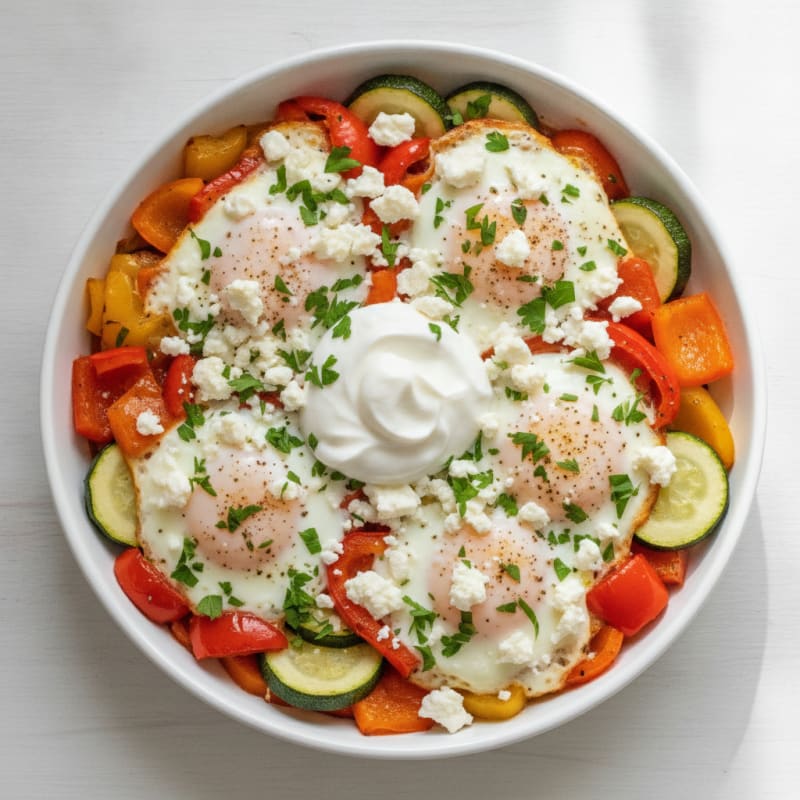 Baked Eggs with Roasted Vegetables
