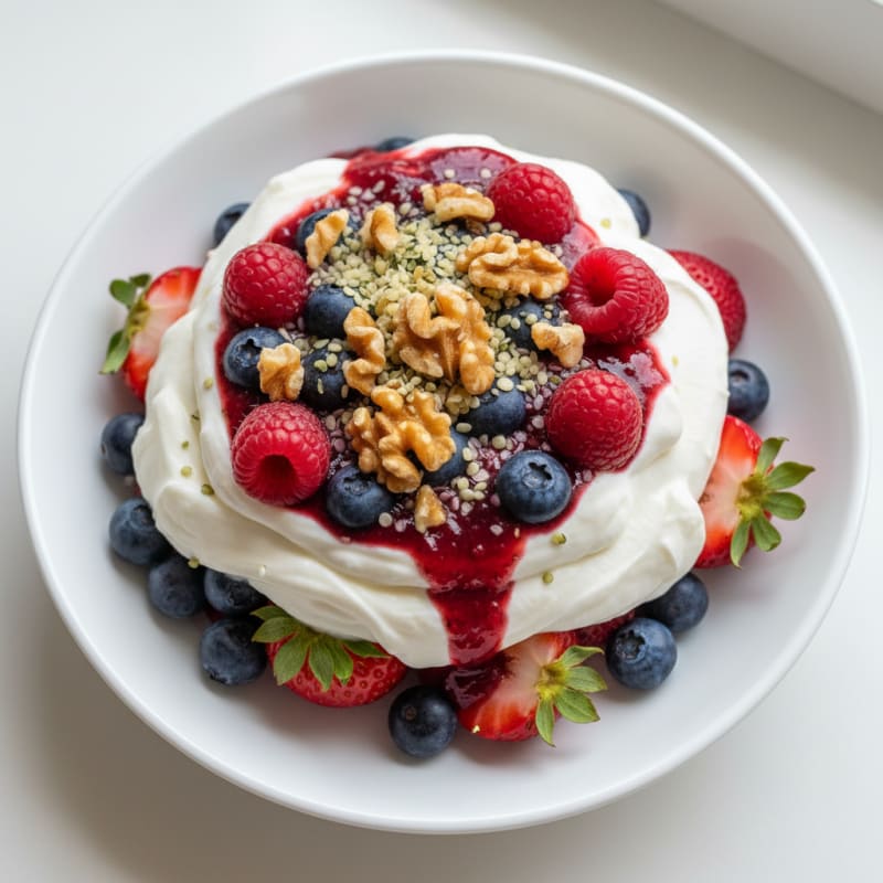 Greek Yogurt Protein Parfait with Mixed Berries