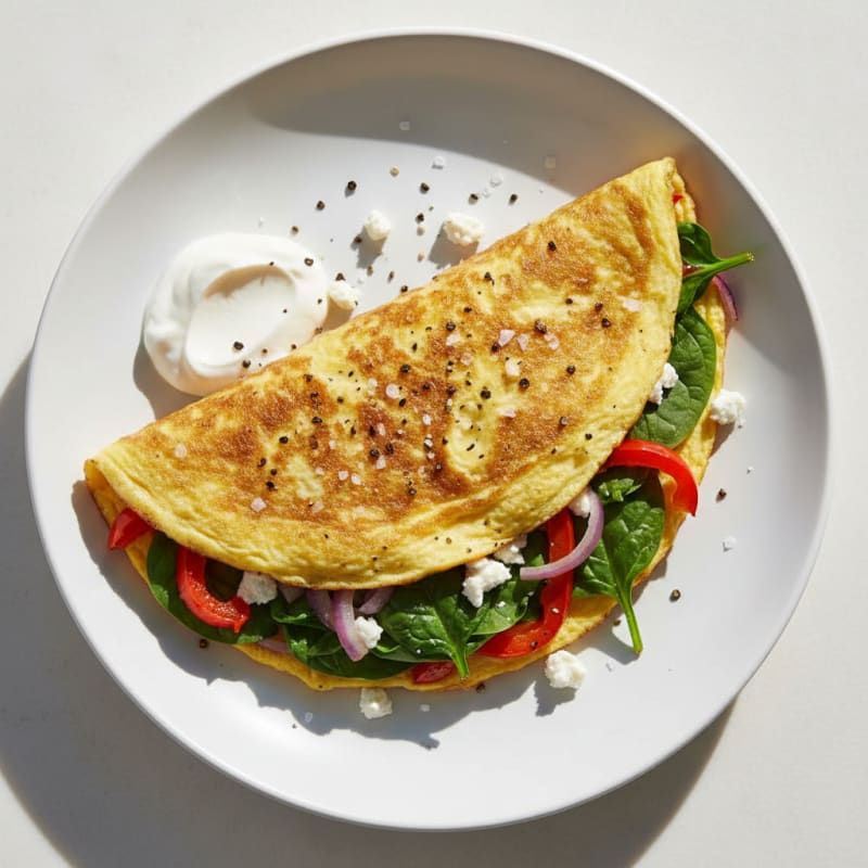 Garden Vegetable Omelette with Feta