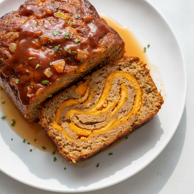 Baked Sweet Potato Meatloaf with Glaze