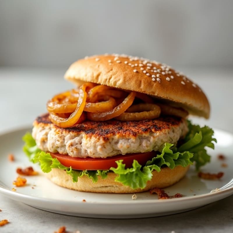 Lean Turkey Burger with Caramelized Onions