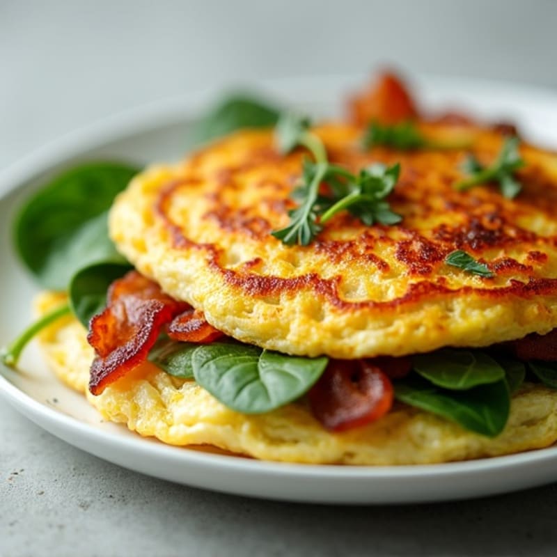 Egg White Omelette with Turkey Bacon and Spinach
