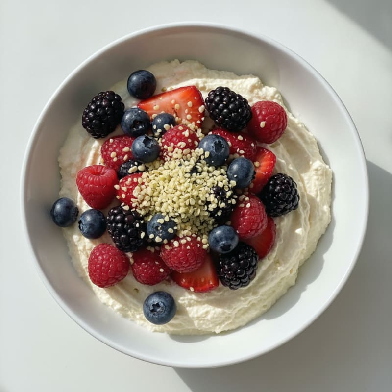 Silky Protein Yogurt Parfait with Mixed Berries