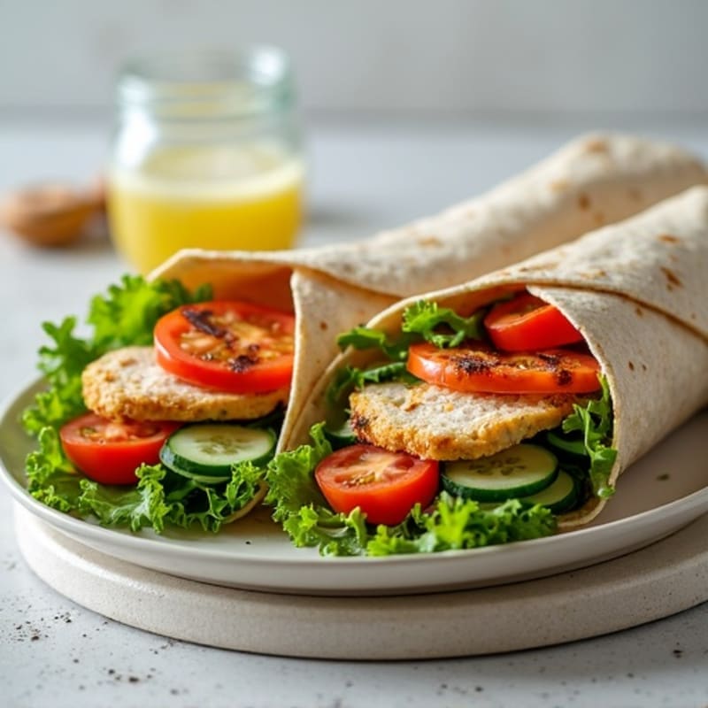 Crispy Grilled Chicken and Fresh Veggie Wrap