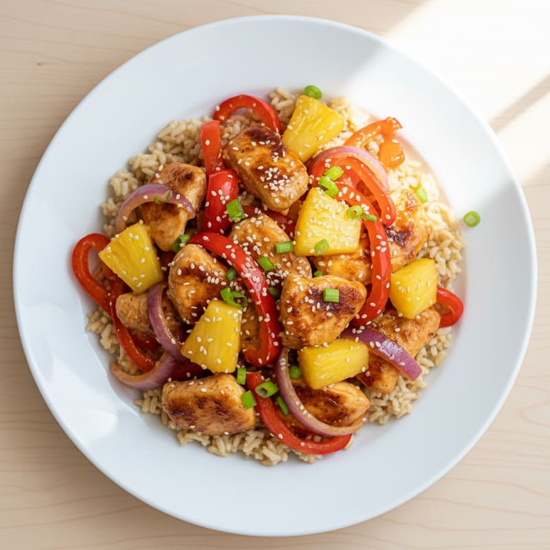 Sweet and Sour Glazed Chicken with Pineapple