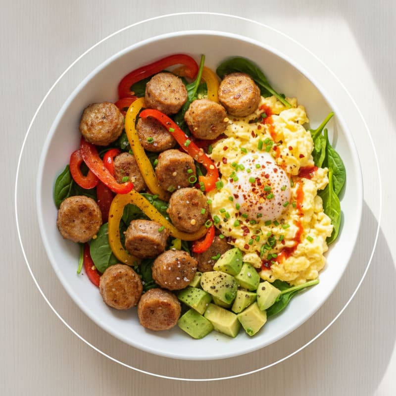Spicy Sausage and Egg Breakfast Bowl