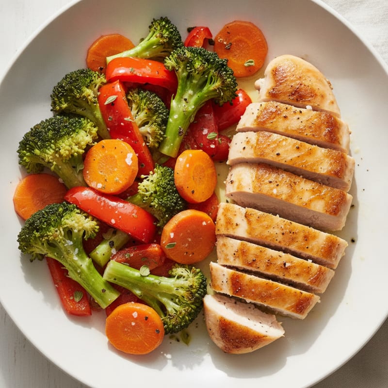 Pan-Seared Chicken with Roasted Vegetables