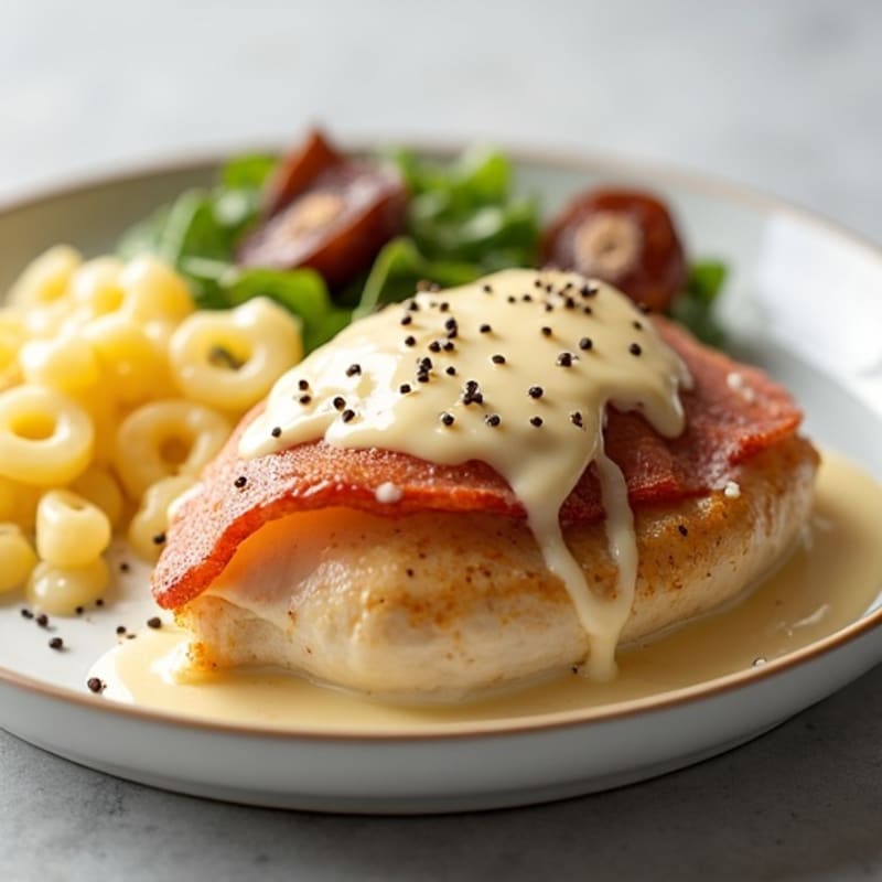 Creamy Baked Chicken with Lean Ham and Melted Swiss