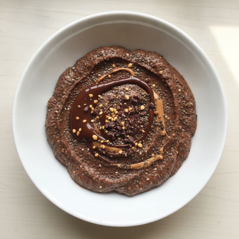 Silky Chocolate Protein Pudding with Chia Seeds