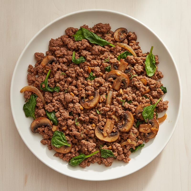 Savory Ground Beef and Mushroom Skillet