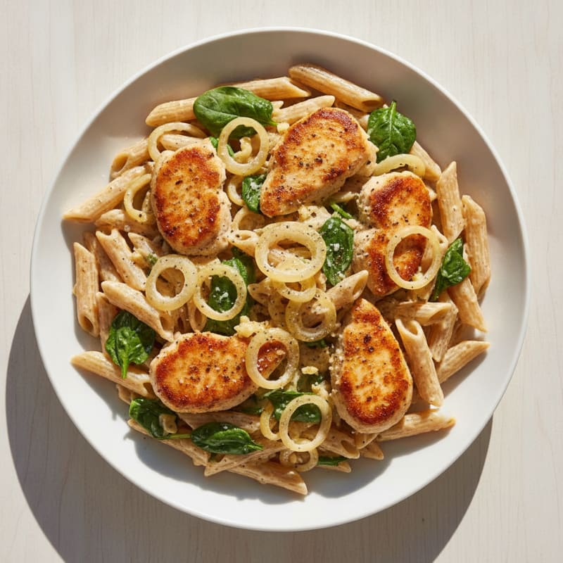 Creamy Caramelized Onion Chicken Pasta