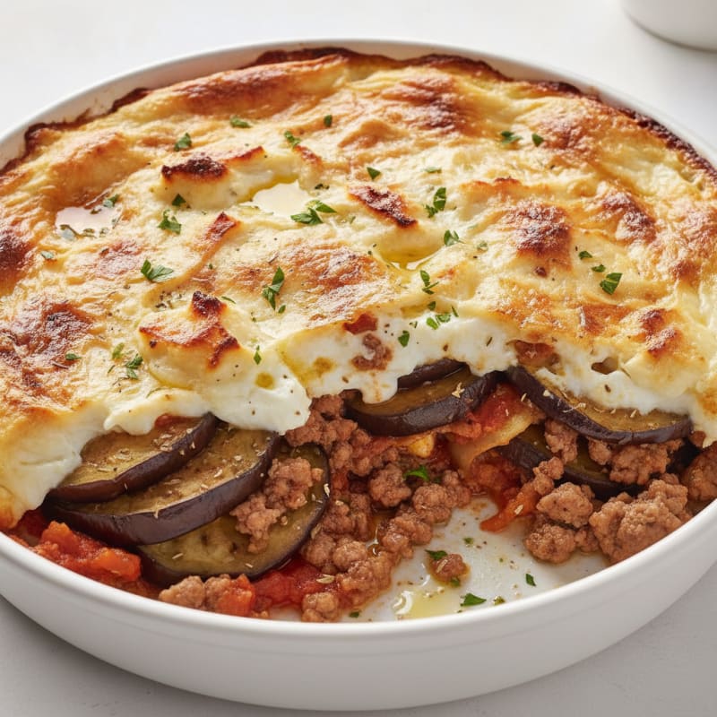 Lamb and Eggplant Moussaka Bake