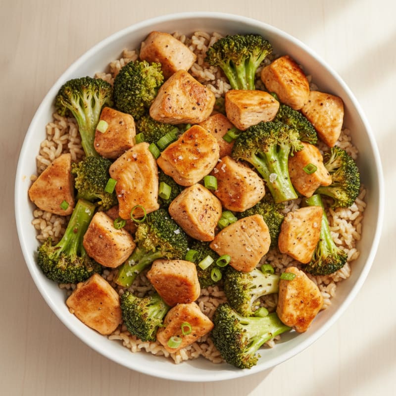 Ginger-Garlic Chicken and Broccoli Bowl
