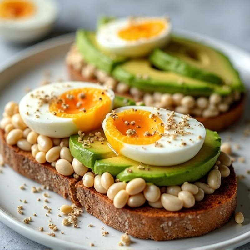 Smashed White Bean and Avocado Toast with Hemp Seeds