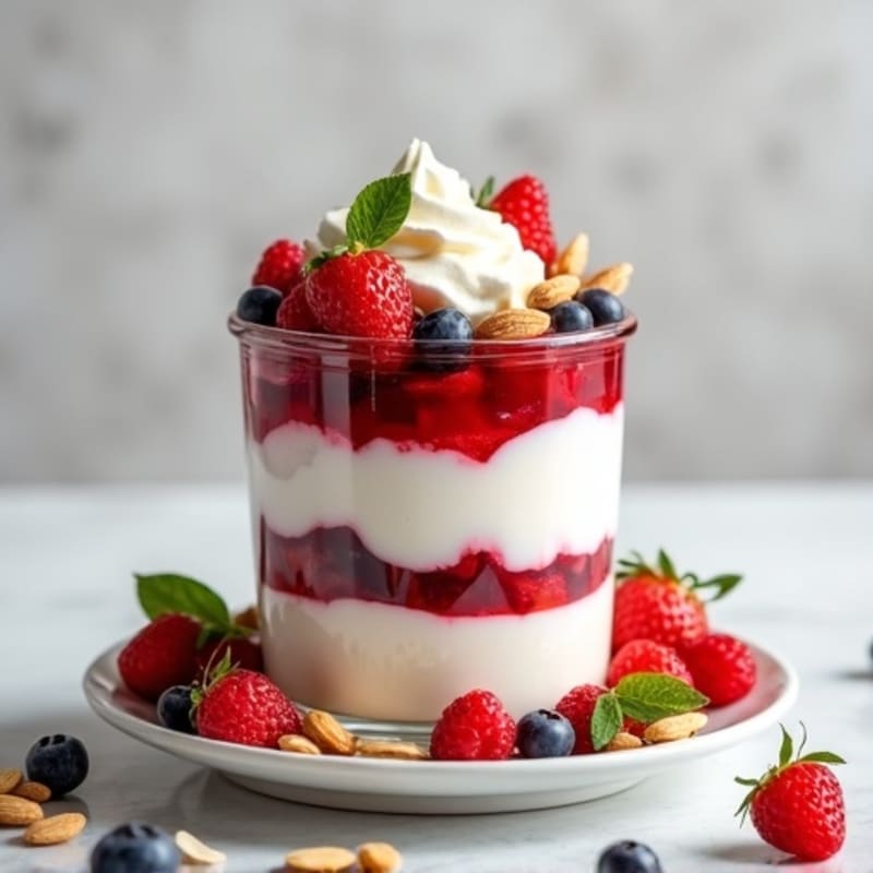 Greek Yogurt Protein Parfait with Berries and Almonds