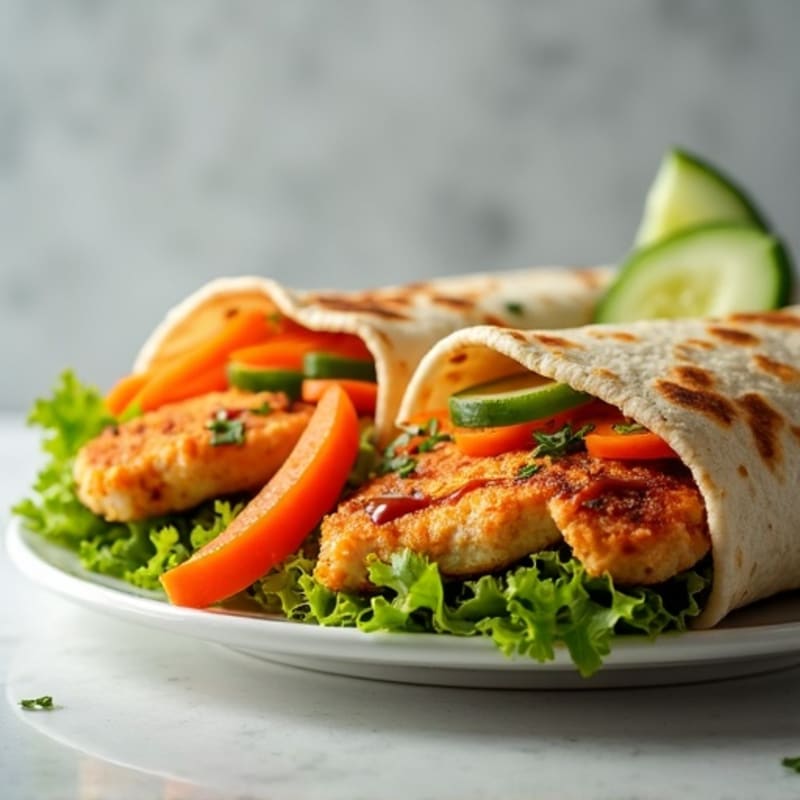 Crispy Buffalo Chicken Wraps with Fresh Veggies