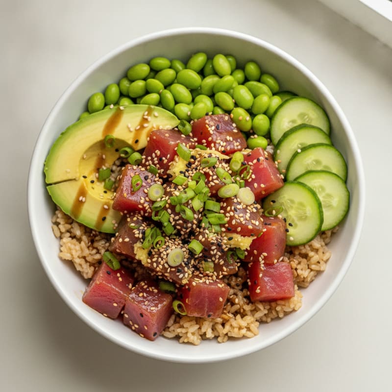 Ahi Tuna Poke Bowl with Avocado