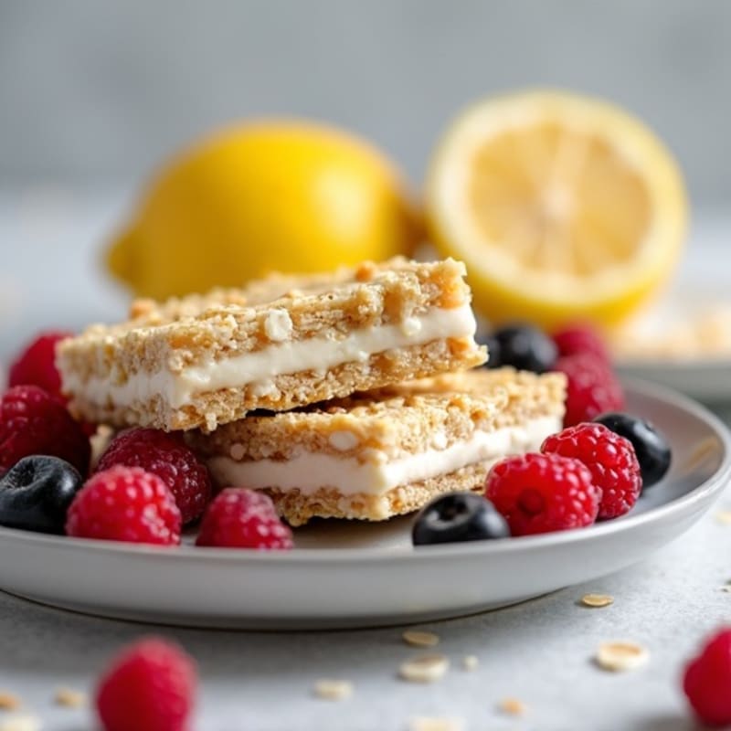 Creamy Lemon Berry Protein Bars