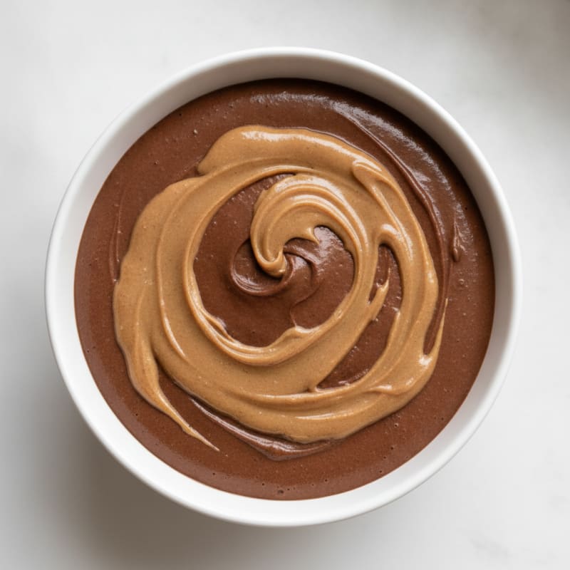 Silky Chocolate Protein Pudding with Almond Butter Swirl