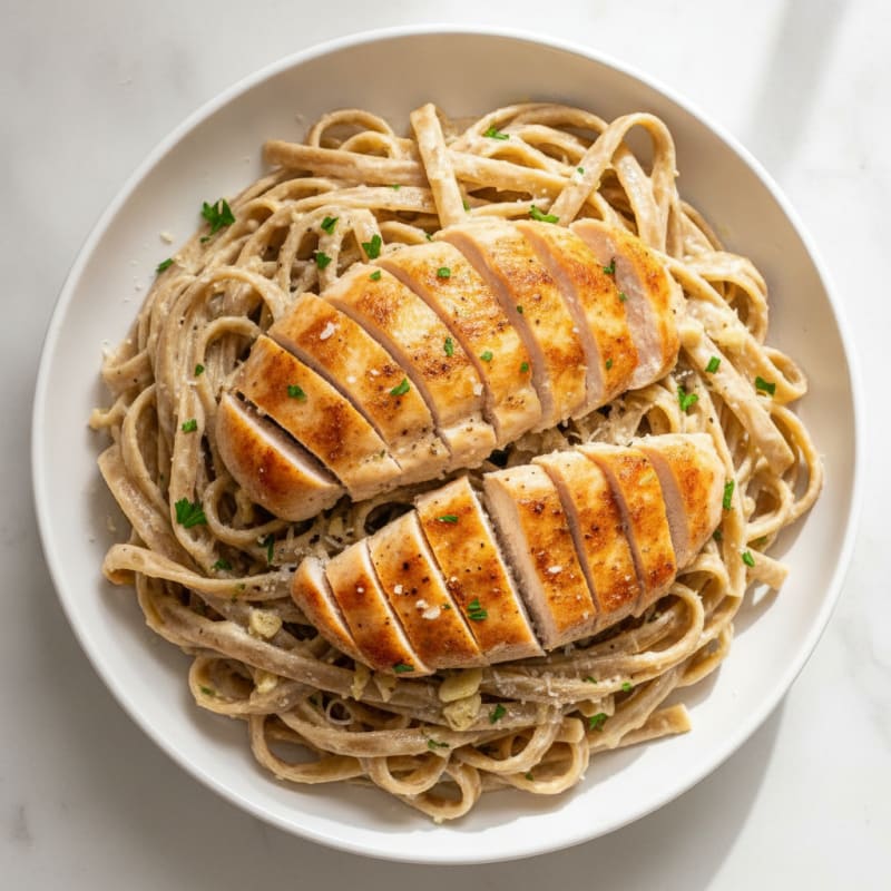 Clean Chicken Alfredo Fettuccine