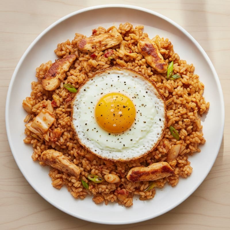 Kimchi Fried Rice with Fried Egg