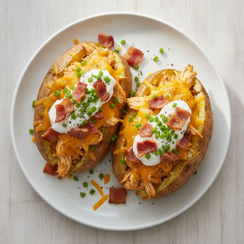 Loaded Baked Potatoes with Bacon and Chives