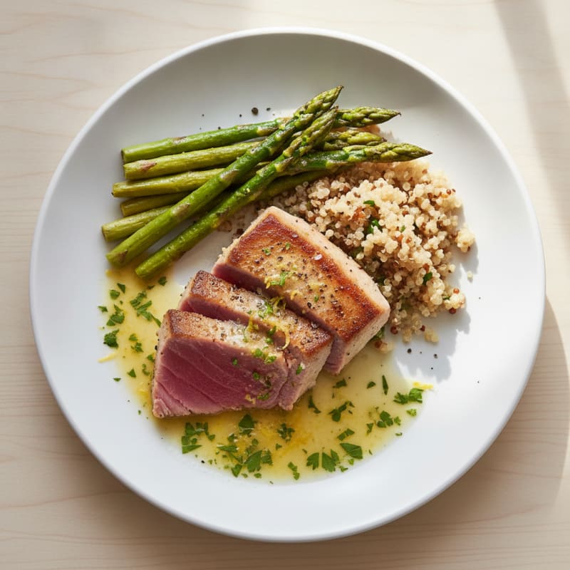 Pan-Seared Tuna with Lemon-Herb Sauce