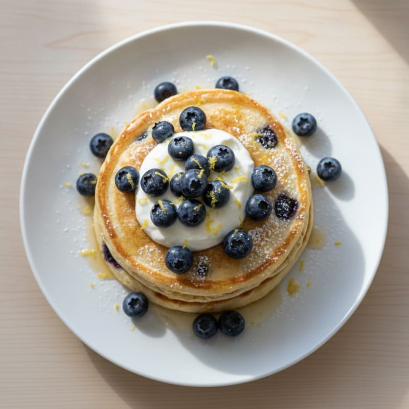 Blueberry Ricotta Pancakes with Lemon Zest