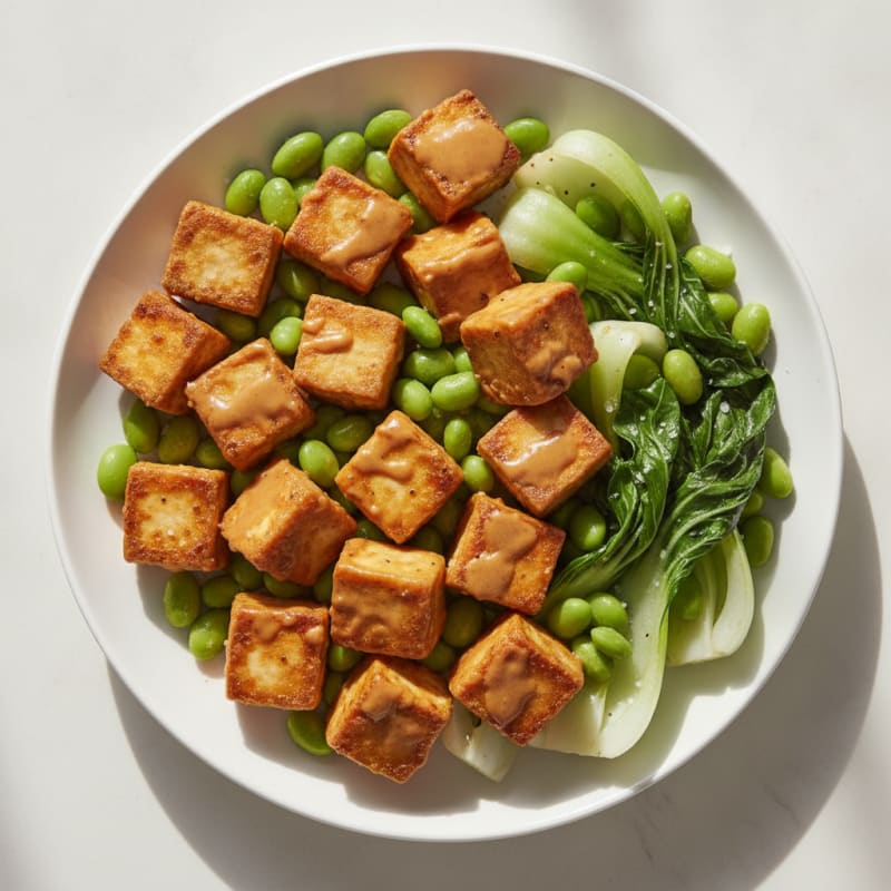 Pan-Seared Tofu with Peanut Sauce