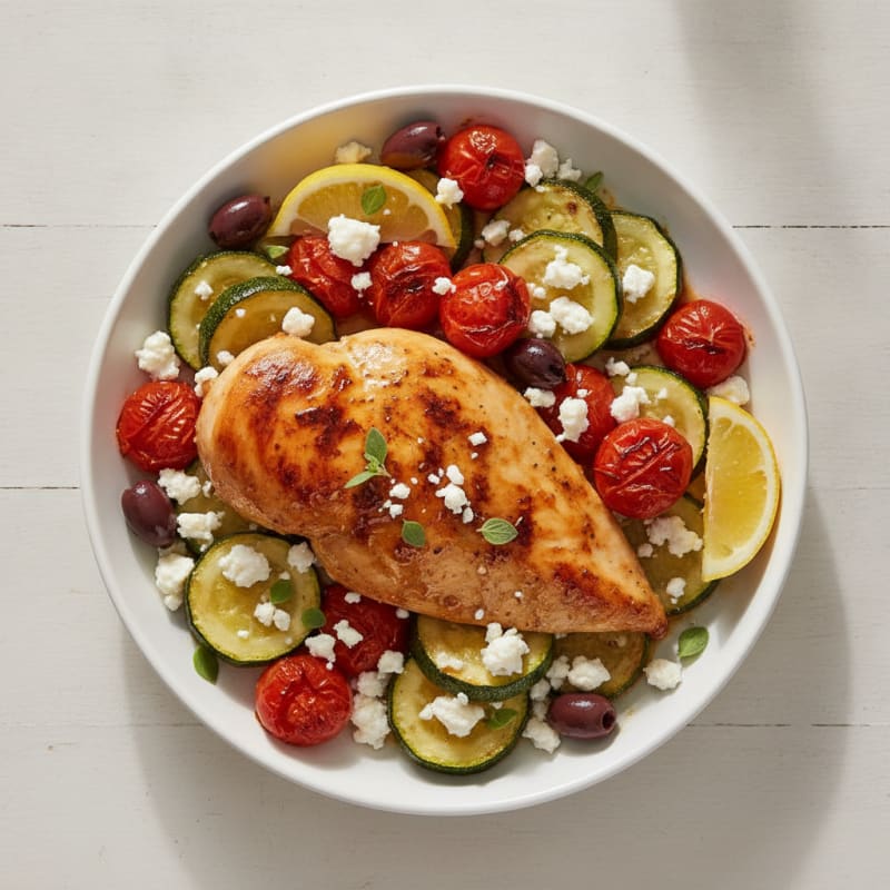 Lemon-Herb Roasted Chicken with Feta