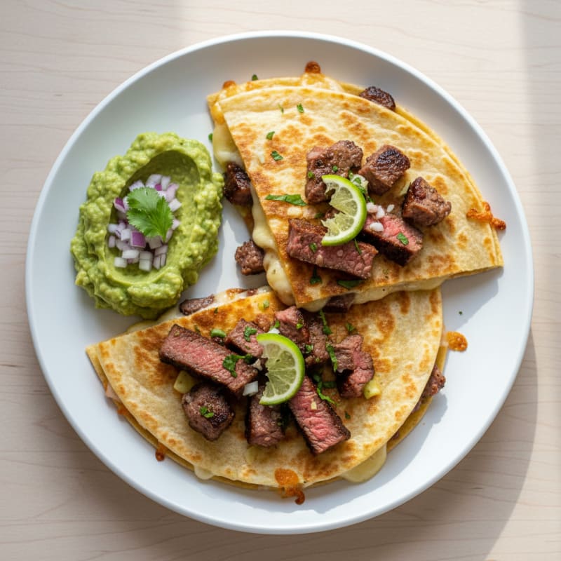 Carne Asada Quesadillas with Guacamole