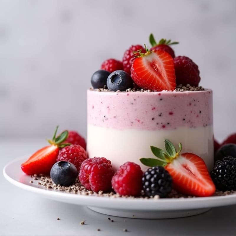 Greek Yogurt Protein Mousse with Mixed Berries