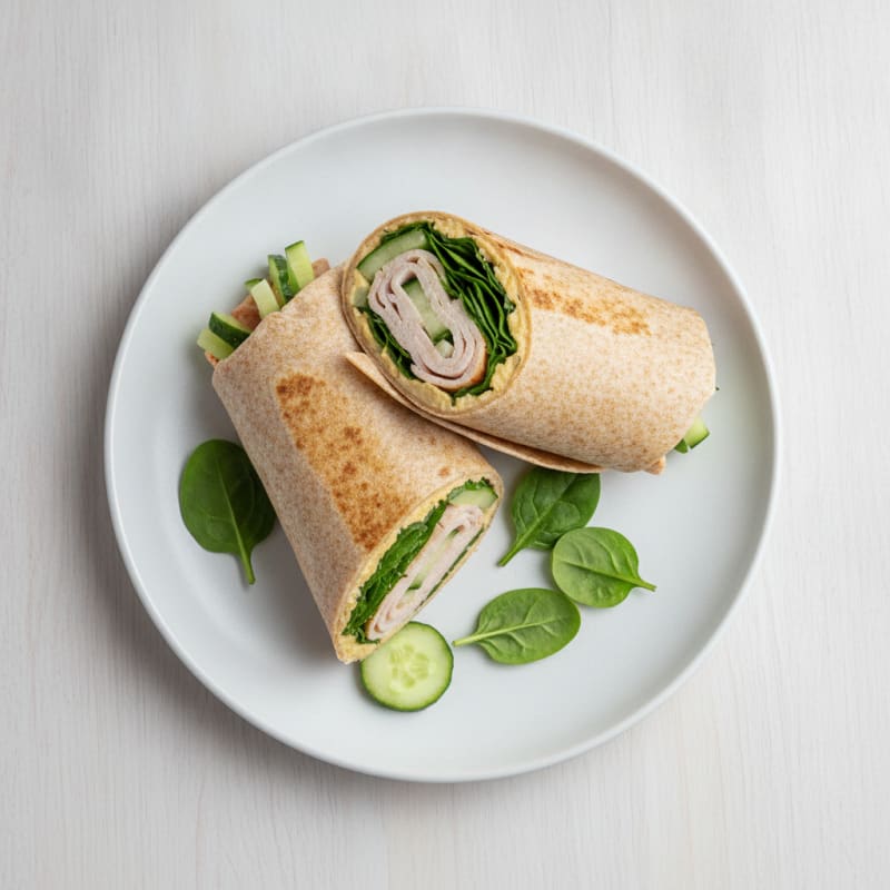 Turkey Spinach Wrap with Hummus