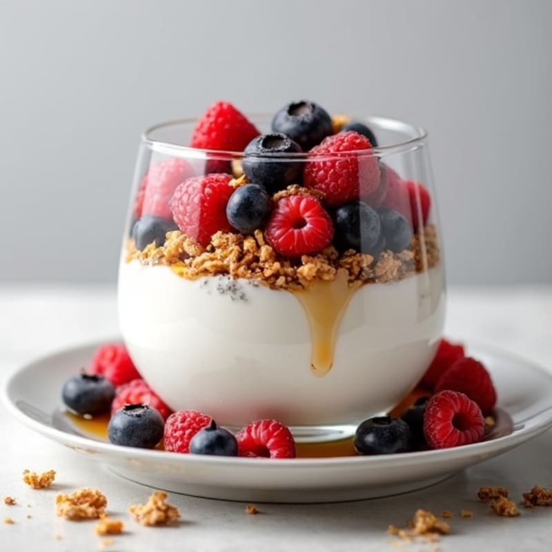 Creamy Greek Yogurt Parfait with Protein Granola and Berries