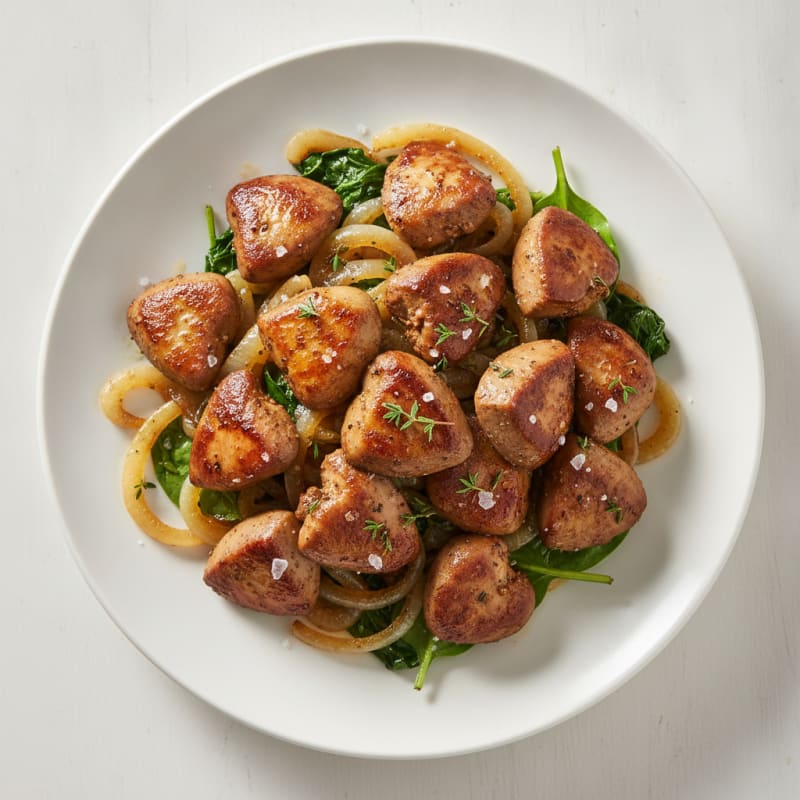 Pan-Seared Chicken Livers with Caramelized Onions