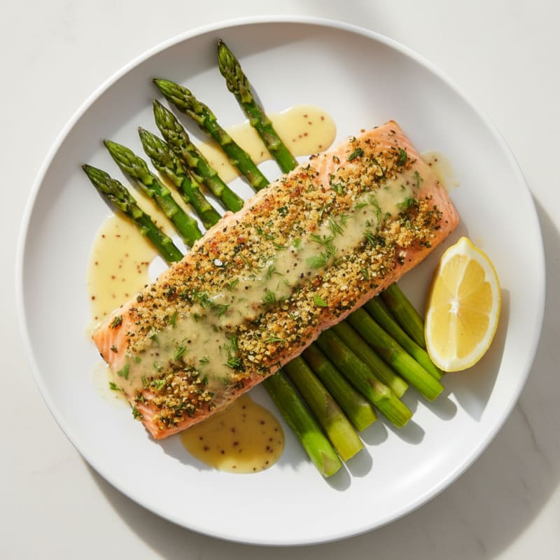 Herb-Crusted Salmon with Roasted Asparagus