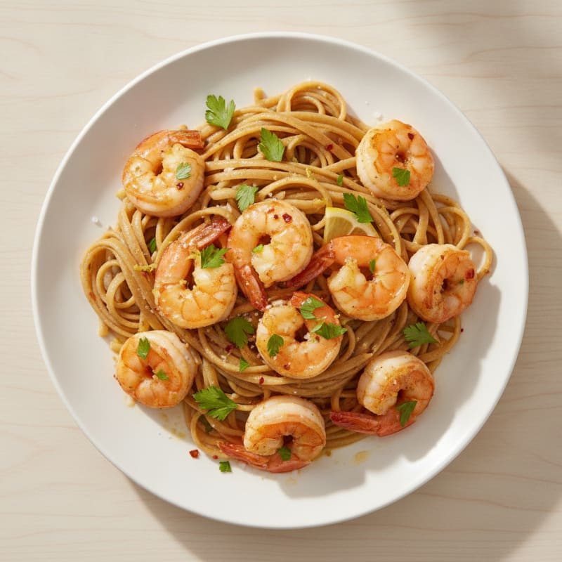Lemon-Garlic Shrimp Scampi with Linguine