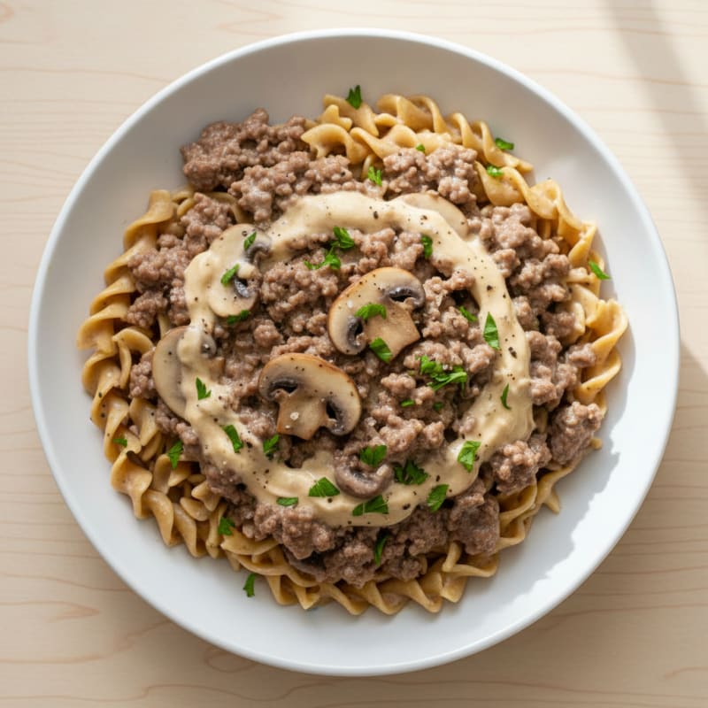 Tender Creamy Beef Stroganoff with Mushrooms