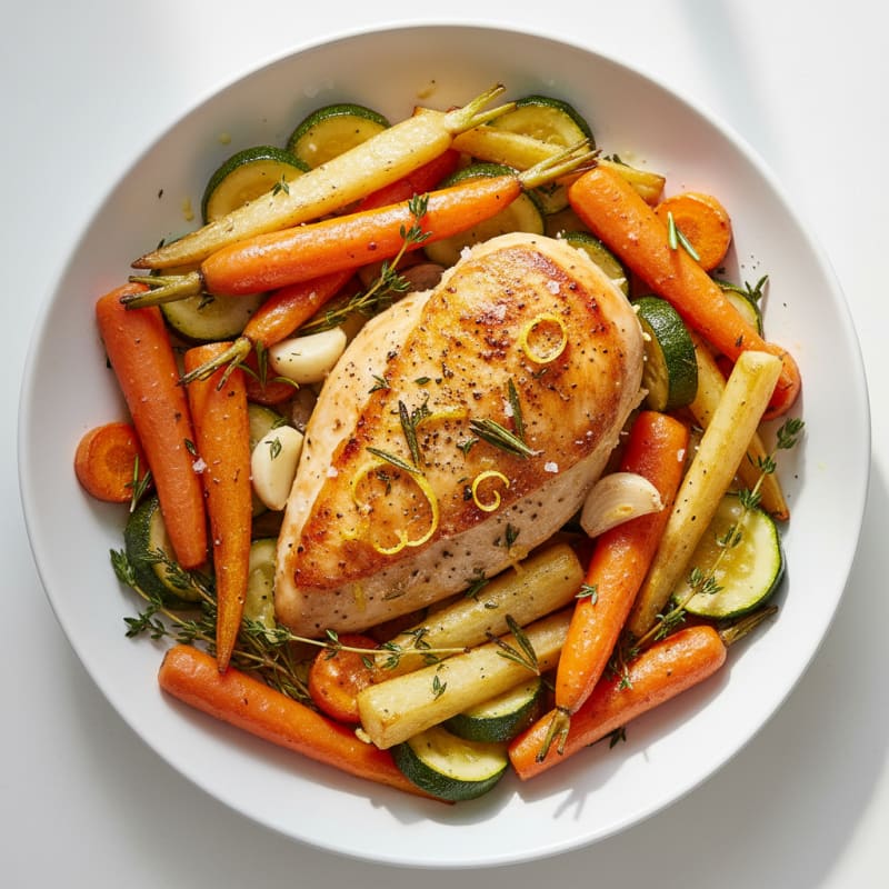 Lemon Herb Roasted Chicken with Root Vegetables
