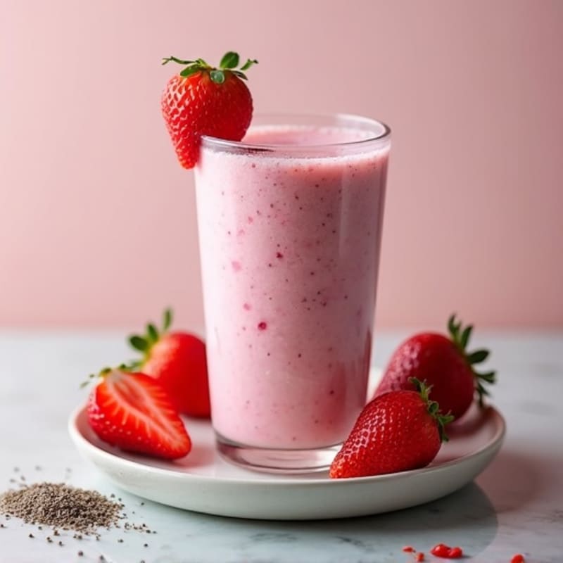 Creamy Strawberry Chia Protein Smoothie