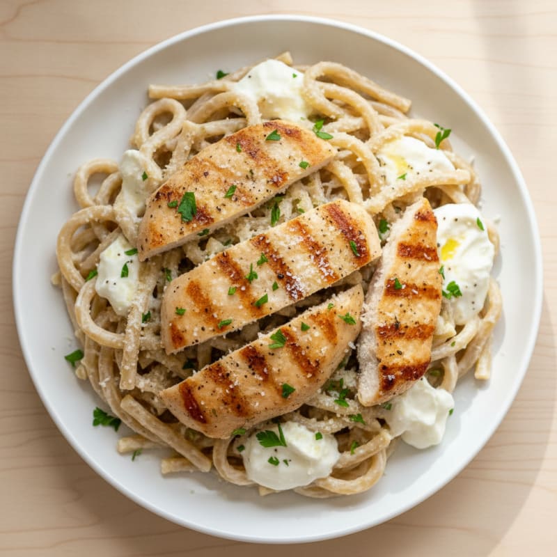 Garlic Parmesan Chicken Alfredo Pasta