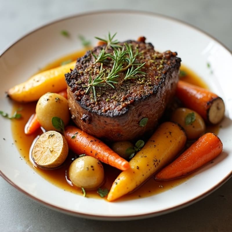 Herb-Crusted Pot Roast with Root Vegetables