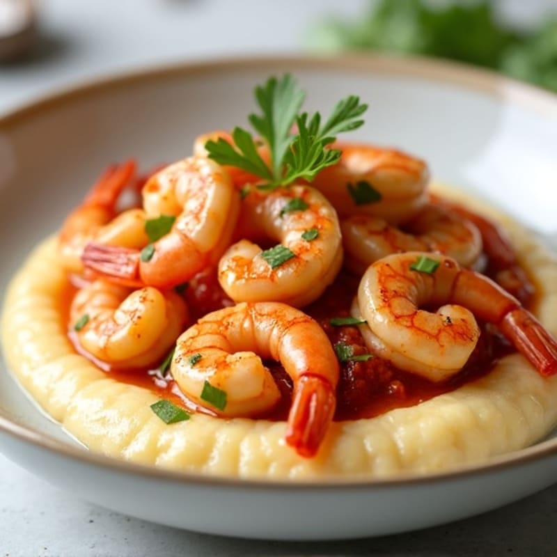Healthy Cajun Shrimp with Creamy Grits