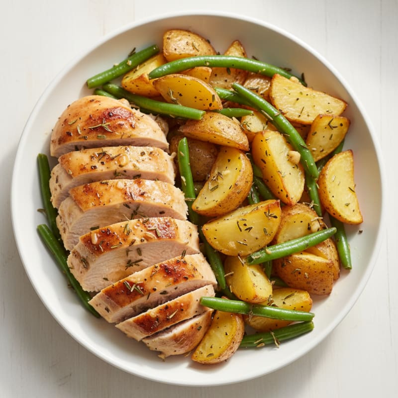 Tender Herb-Roasted Chicken with Golden Potatoes