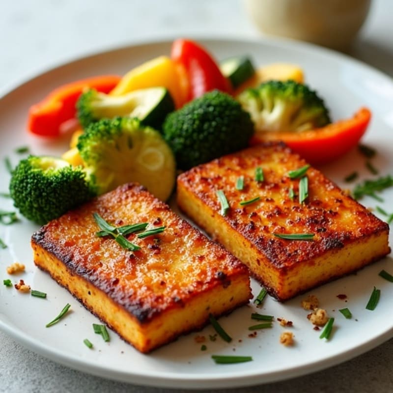 Crispy Baked Tofu with Roasted Vegetables
