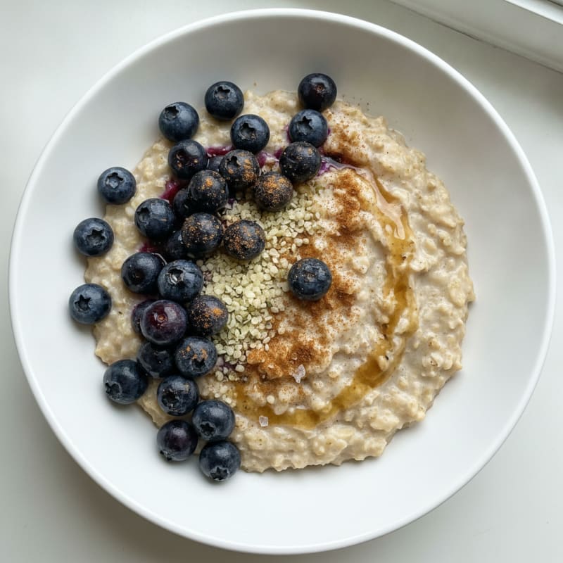 Blueberry Almond Protein Oatmeal Bowl