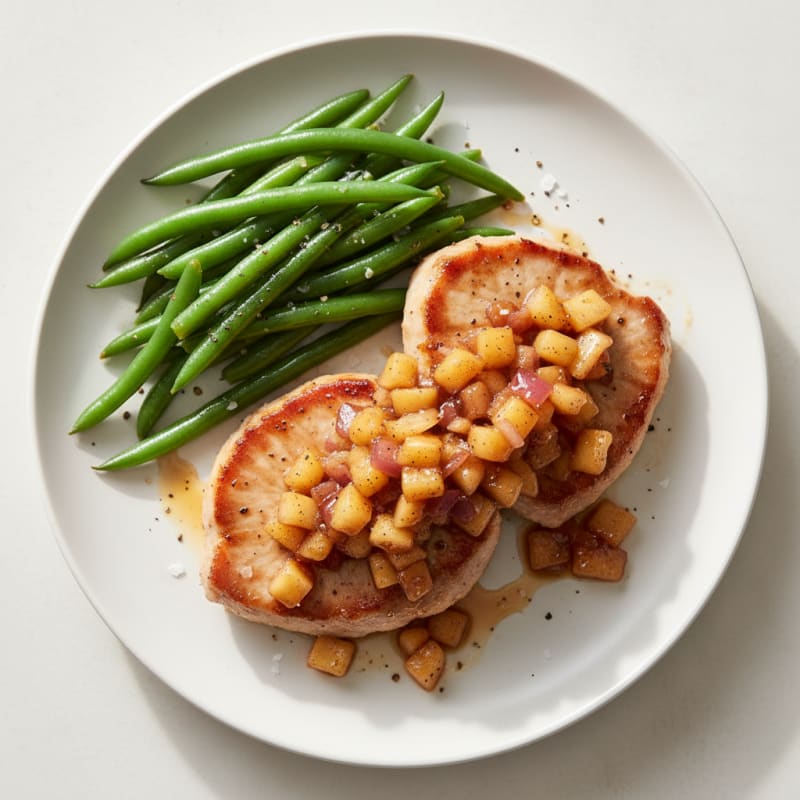 Pan-Seared Pork Cutlet with Apple Chutney