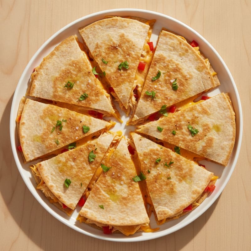 Cheesy Chicken Quesadilla Triangles